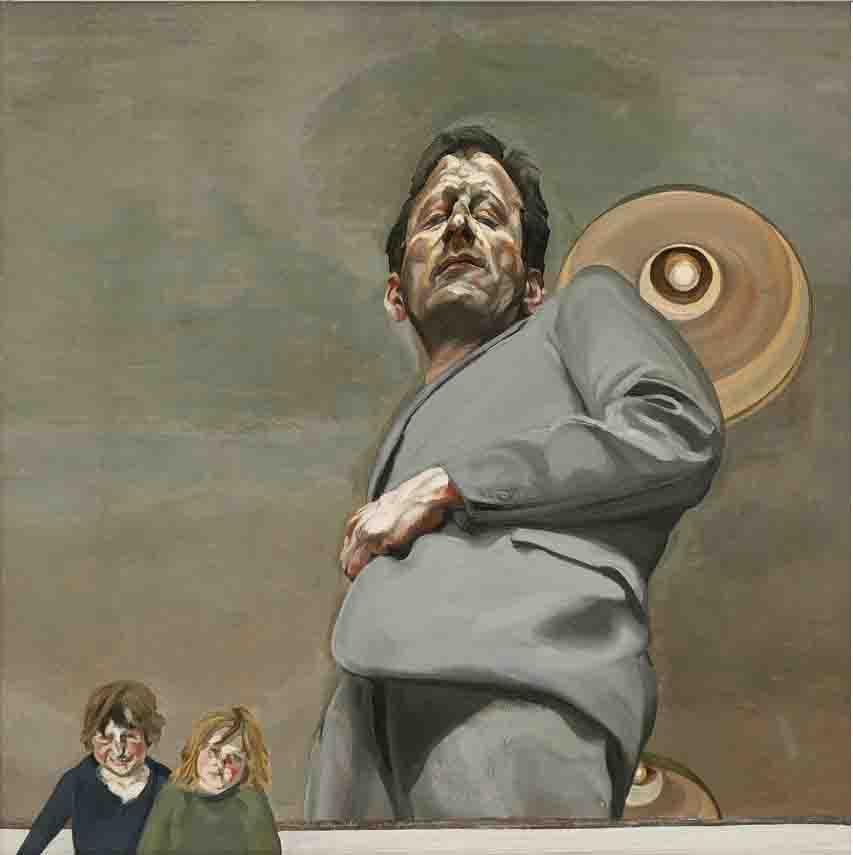 Reflection with Two Children Self Portrait   The Lucian Freud Archive   The Bridgeman Art Library