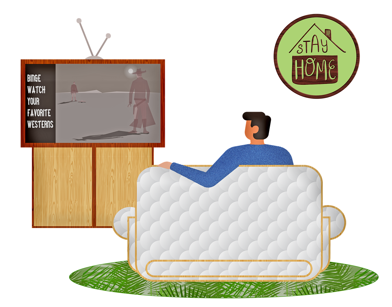 stay at home, watch tv, stay safe