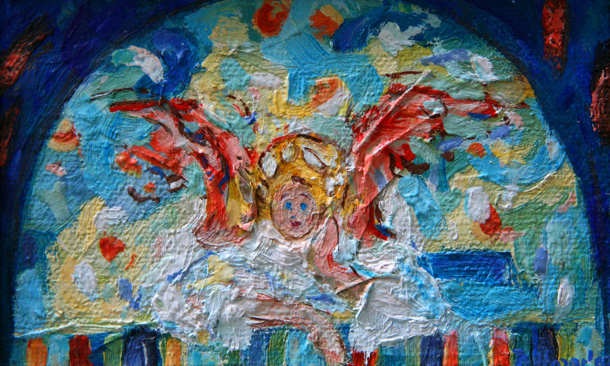 Andeo koji sluša 2003 ulje na platnu 10x16 cm 