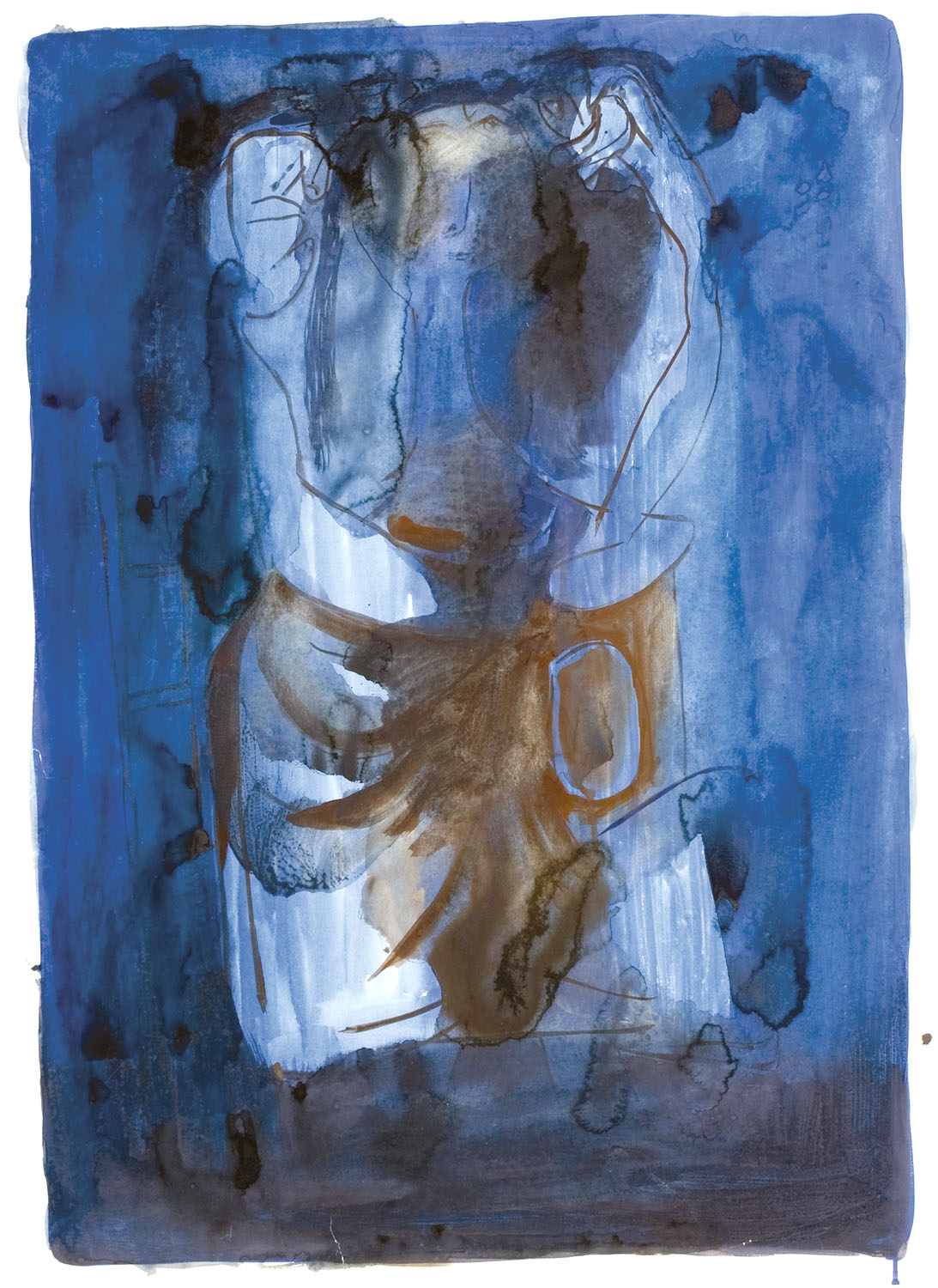 Sjedeći akt 13 1950. tempera papir 84x60cm