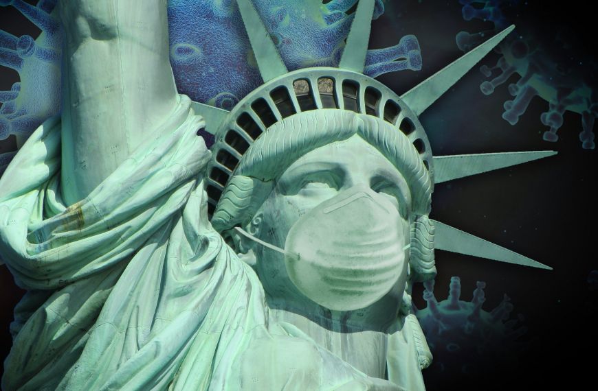 virus, america, statue of liberty