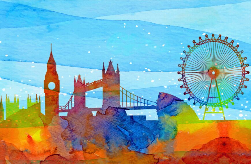 london watercolor, london, big ben