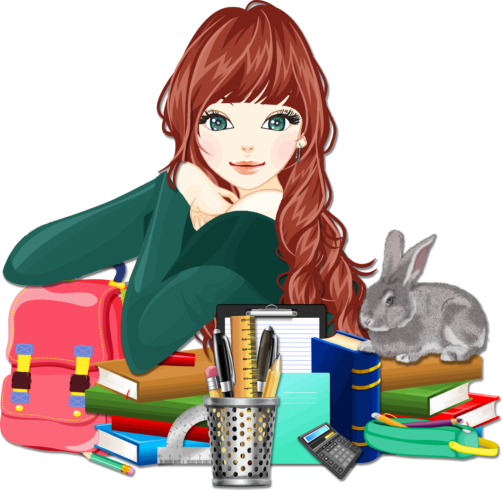 books, education, female