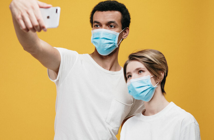 Man and woman taking a selfie