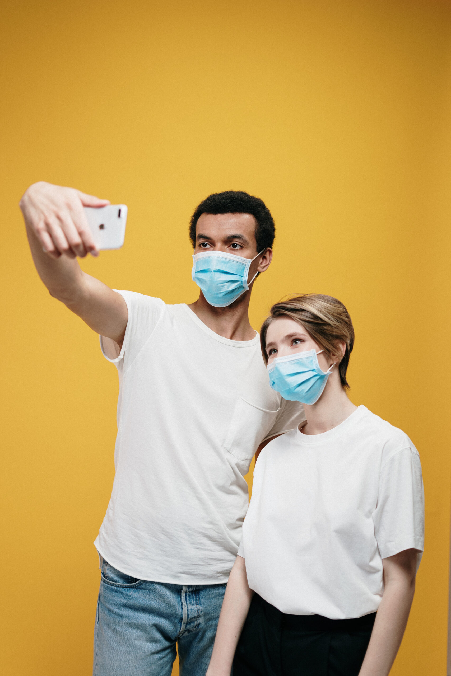Man and woman taking a selfie