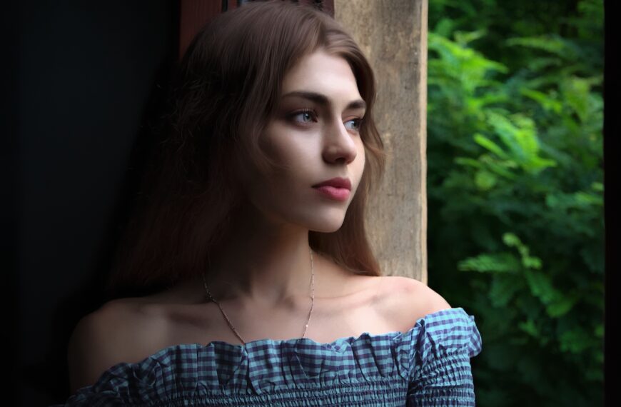 girl, window, beauty