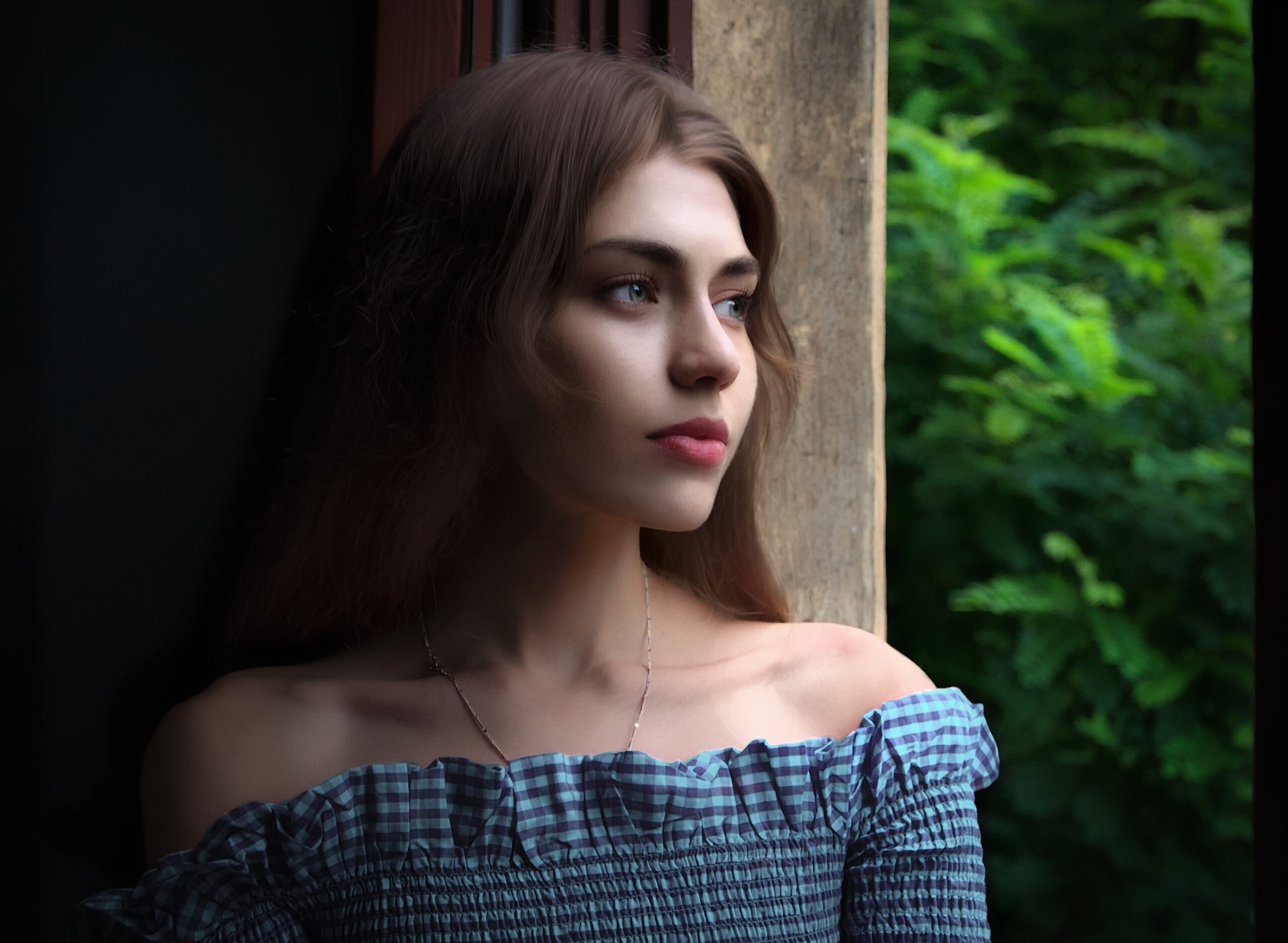 girl, window, beauty
