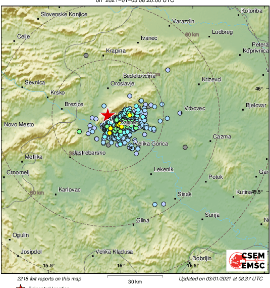 Još jedan potres u Zagrebu koji se osjetio