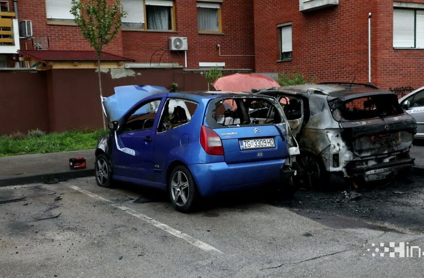 Tijekom noći iz neutvrđenog razloga gorjelo više parkiranih vozila