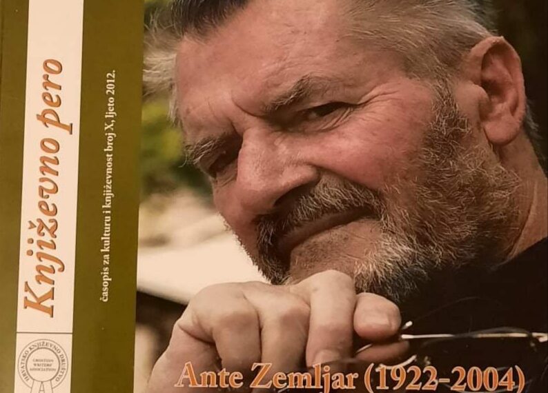 Utemeljena književna nagrada ”Ante Zemljar”, povodom 100. godišnjice rođenja književnika