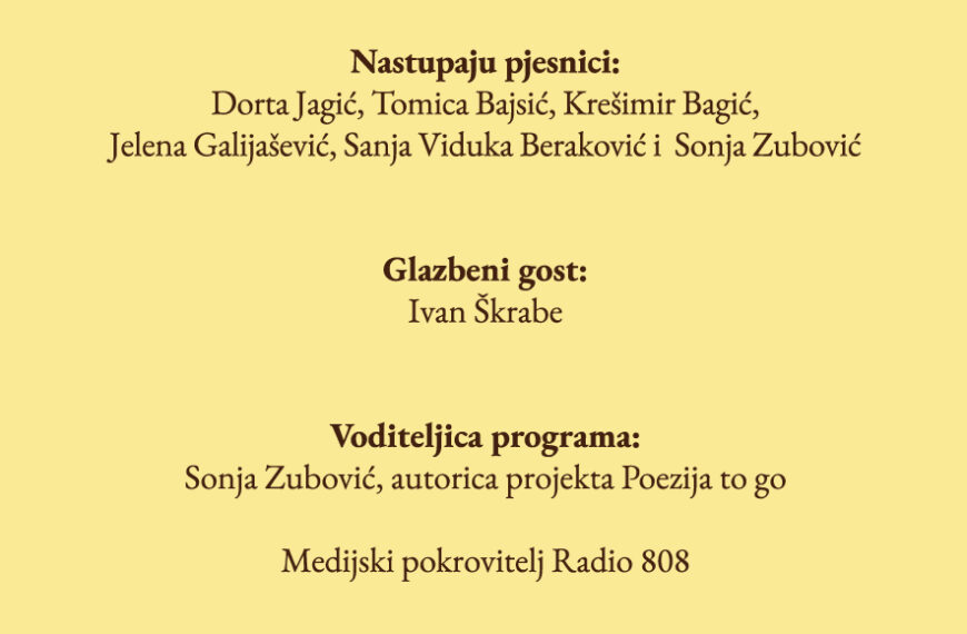 Tribina “Poezija to go” druženje s pjesnicima
