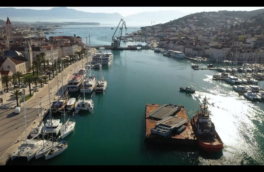 Montaža središnjeg čeličnog raspona starog čiovskog mosta