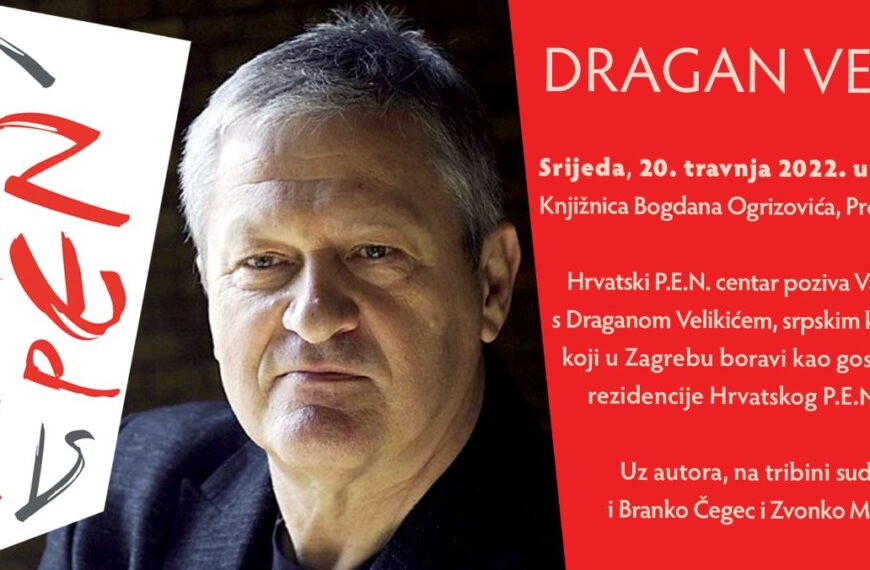 Susret s Draganom Velikićem u Zagrebu, srijeda 20. travnja