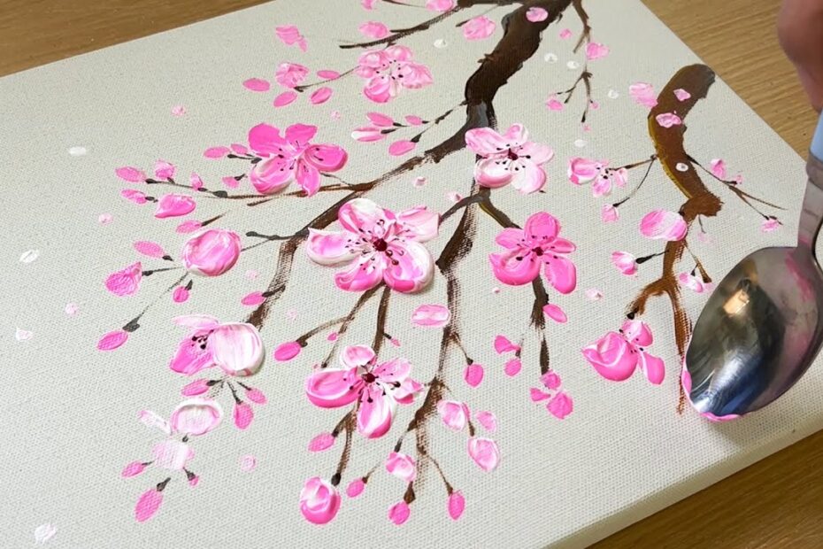 Slikanje trešnjinog cvijeta / Tehnike slikanja akrilom
