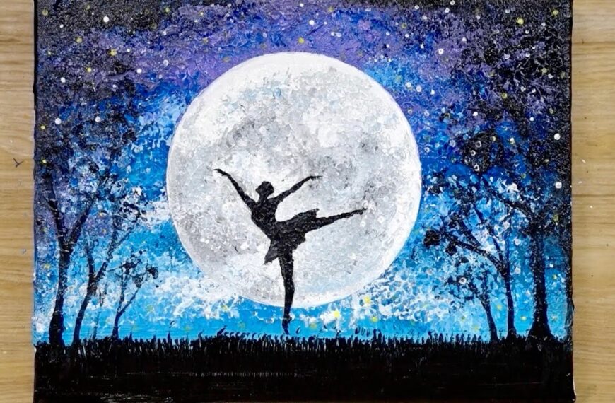Kako naslikati djevojku koja pleše pod mjesečinom / tehnika slikanja pomoću alu folije