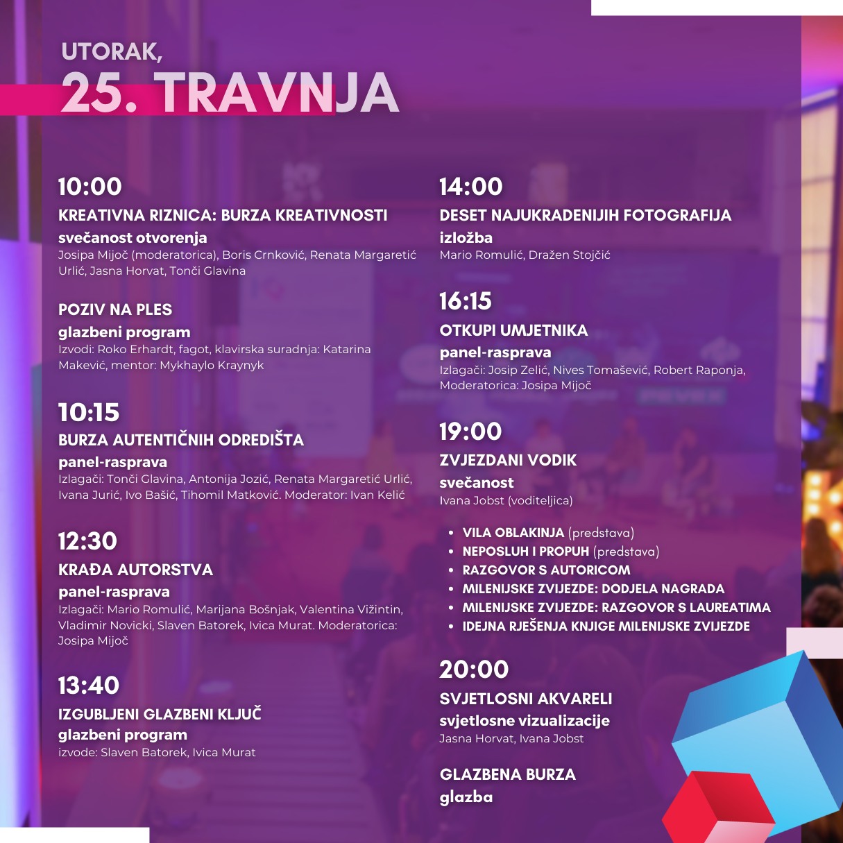 Kreativna riznica: program – započinje 25. travnja