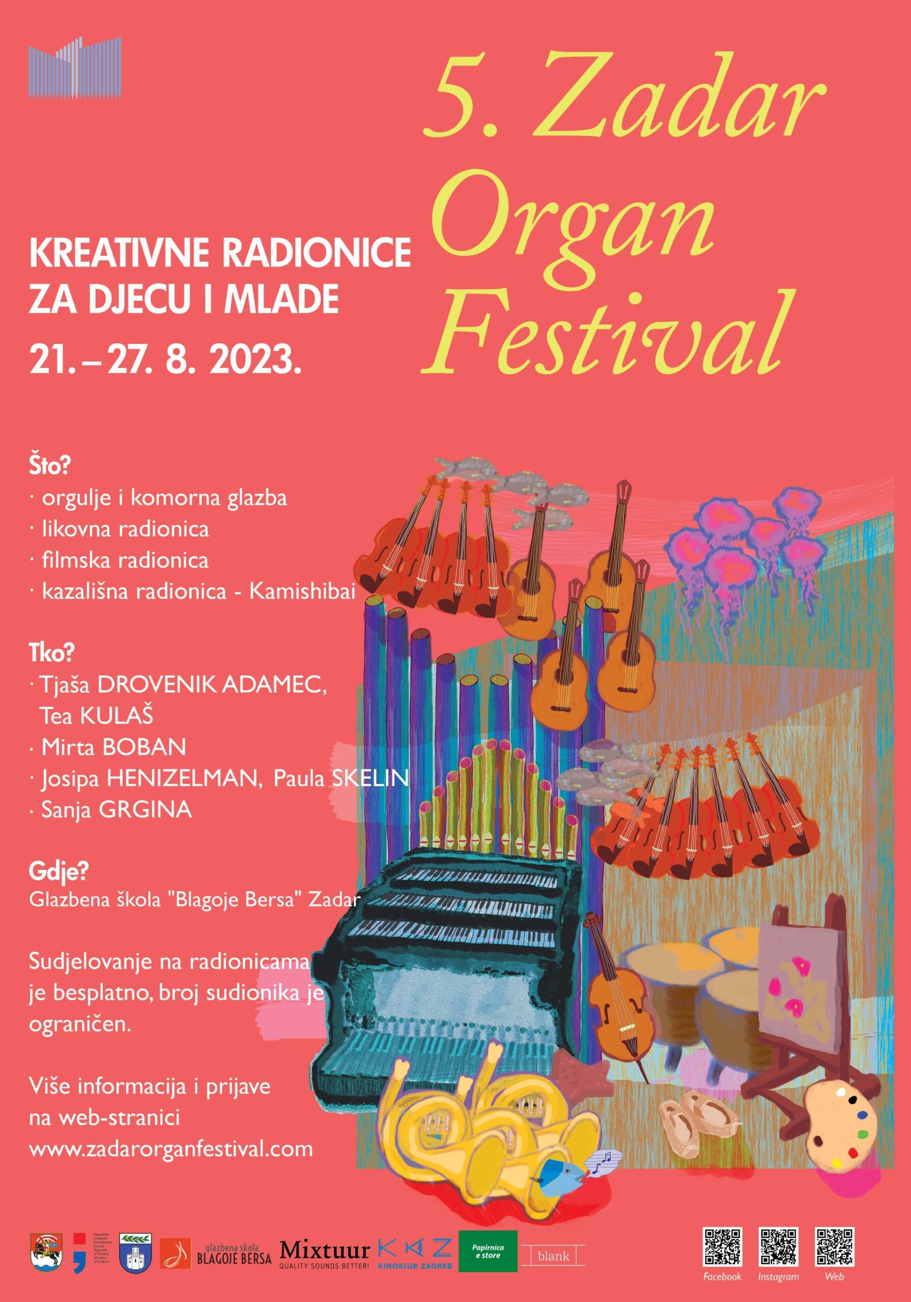 OTVORENE PRIJAVE ZA 5. KREATIVNE RADIONICE ZADAR ORGAN FESTIVALA