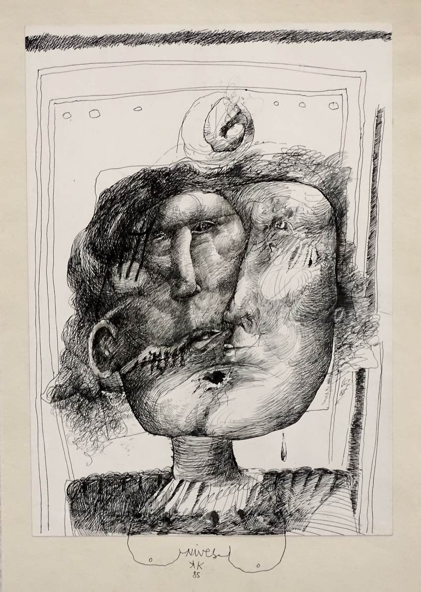 Kavurić Kurtović Nives 49,5 x 34 cm - tuš - papir