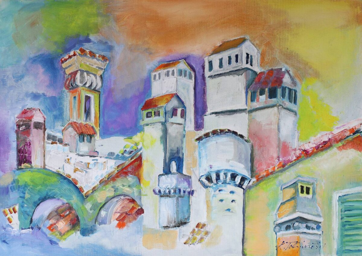 Ksenija Talijančić - Dragulji i znamenosti I, ulje na platnu, 50x70cm