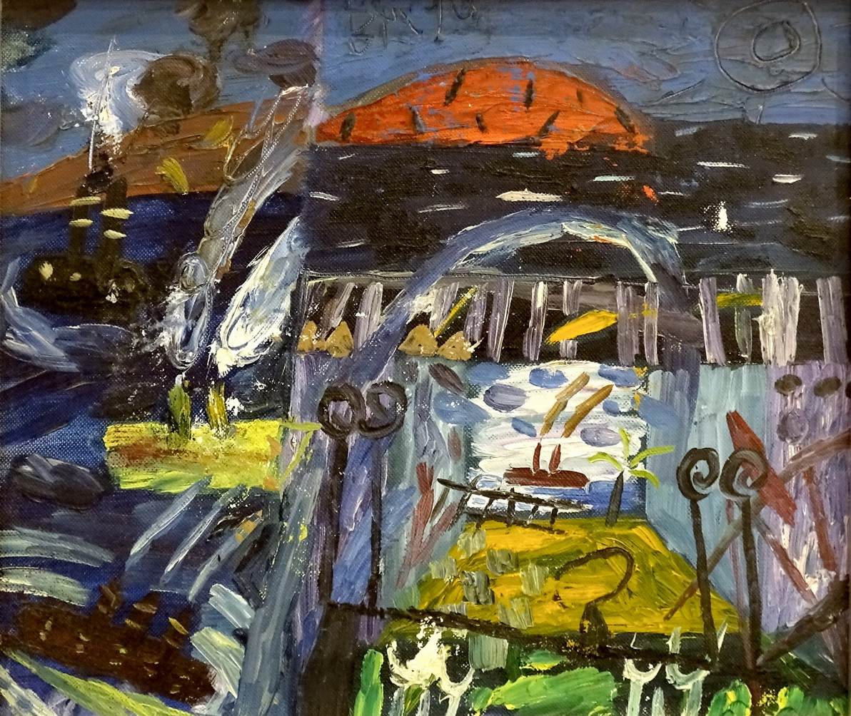 Milenković Bane “Crveni otok” 30 x 35 cm - ulje platno (2)