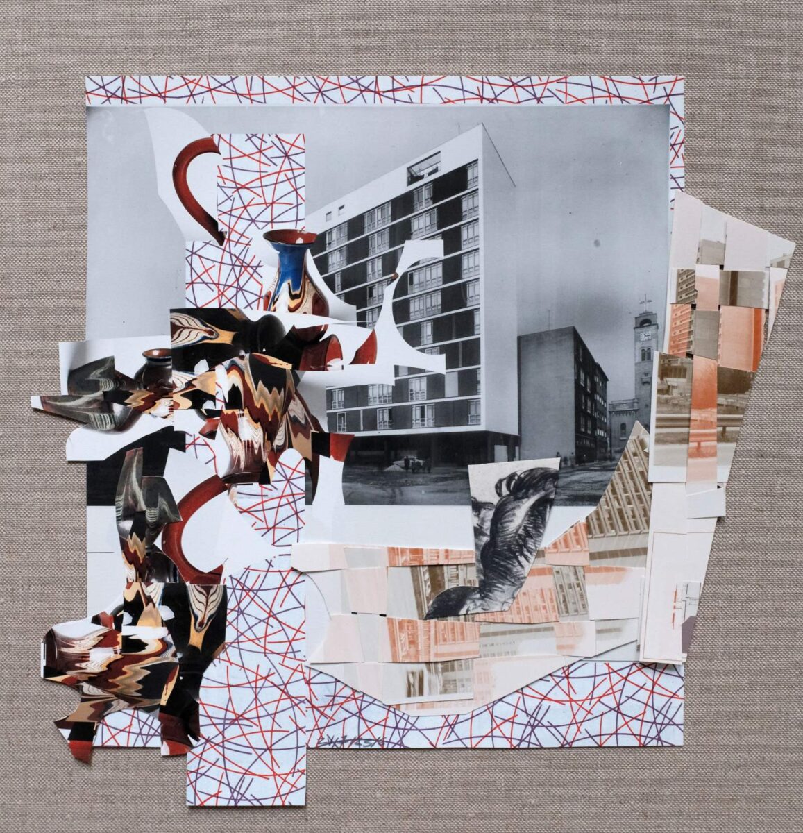 Zlatan Vehabovic, zv_7_23_6, Collage with archival Hahnemuehle paper, 36 x 37 cm, 2023
