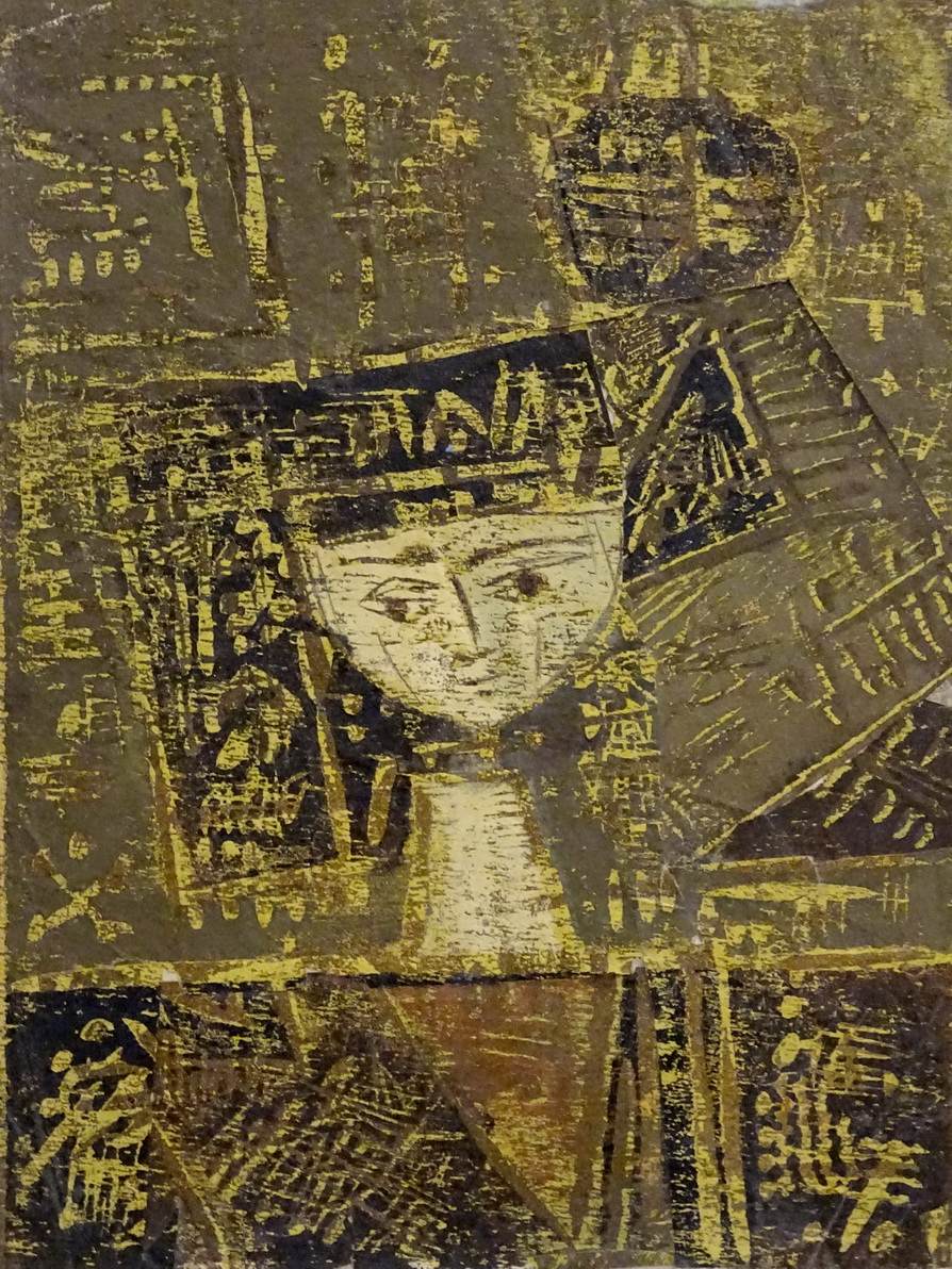 berber Mersad 22,5 x 16,5 cm - monotipija - papir