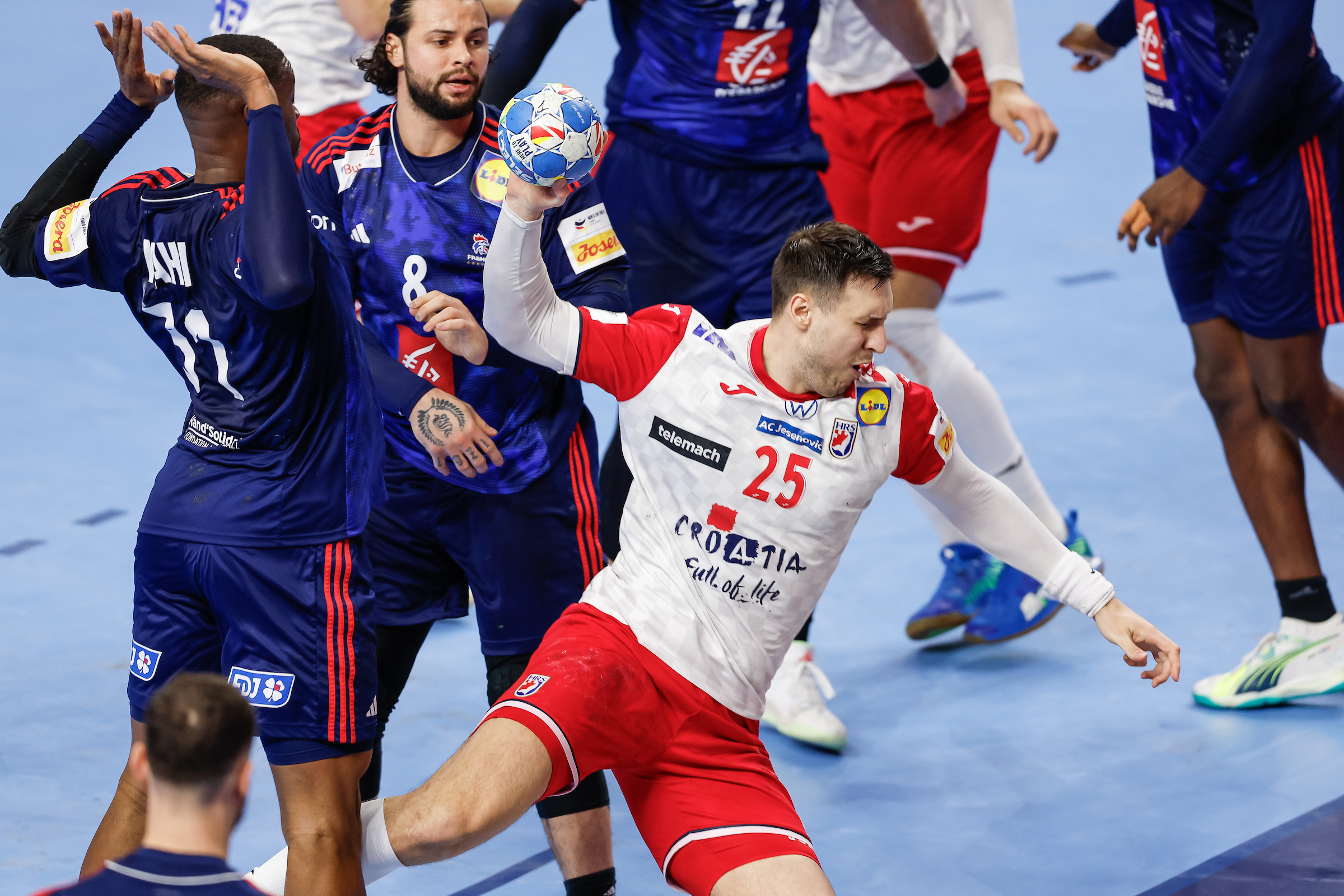France vs Croatia, Men's EHF EURO 2024 Germany, Cologne, Germany, 18/01/2024, Mandatory Credit © Uros Hocevar / kolektiff