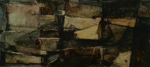 Slobodan Bobo SloviniĆ MreŽe, 1962, Ulje Lesonit, 25×50