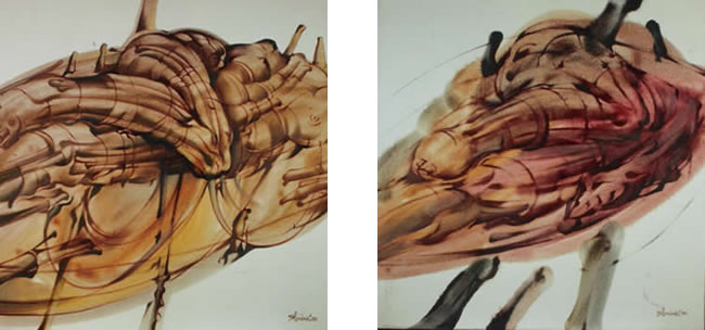 Le Corps Ii, 1988, Ulje Platno, 75×75 I Le Corps Xiii, 1988, Ulje Platno, 75×75