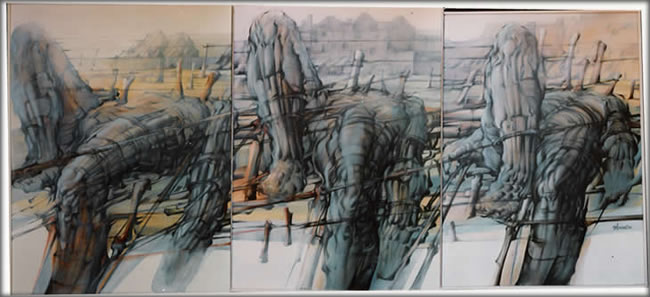 Le Corps Lx, 1986, Ulje Platno, 100×240