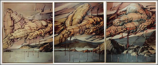 Tri Gracije, 1984, Ulje Platno, 120×300