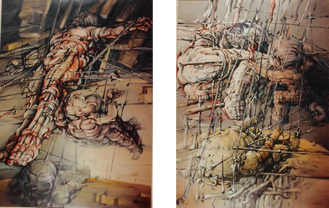 U Stavu Madone, 1983, Ulje Platno, 185×135 I Veliko Stradanje 1983, Ulje Platno, 185×135