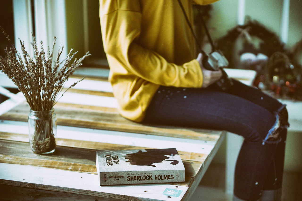 book, furniture, girl