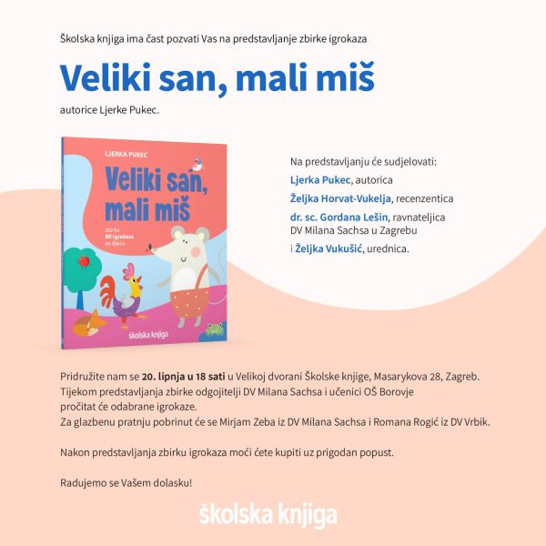 Predstavljanje zbirke igrokaza Veliki san, mali miš