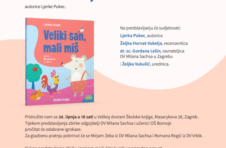 Predstavljanje zbirke igrokaza Veliki san, mali miš