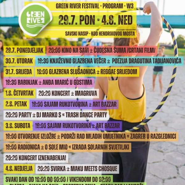 Najava programa za treći tjedan Green River Festa