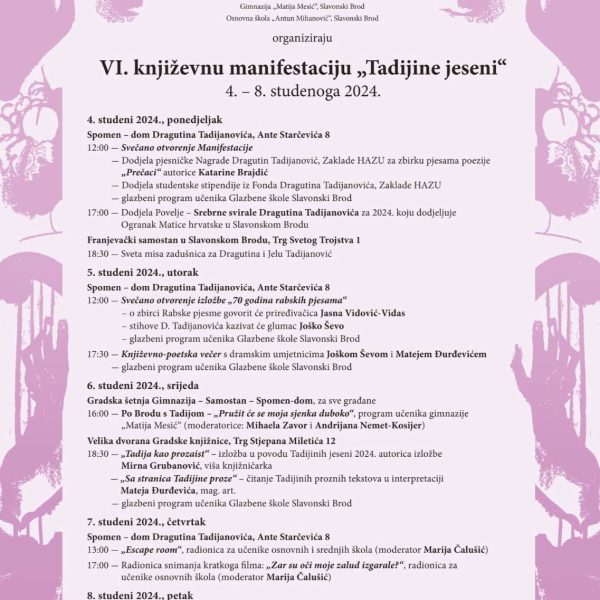 VI. književne manifestacije Tadijine jeseni
