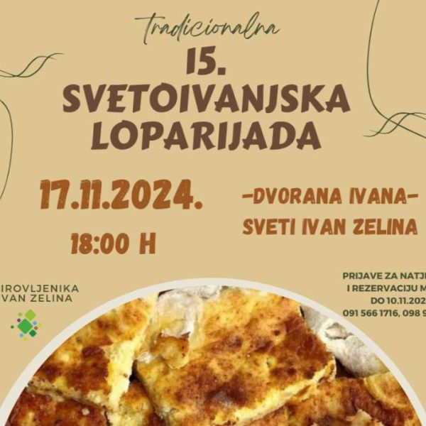 15. Zelinska loparijada održava se 17. studenoga