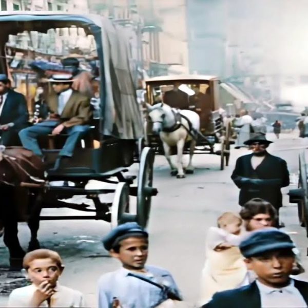 Pogled na New York 1910. u boji, s dodanim zvučnim dizajnom