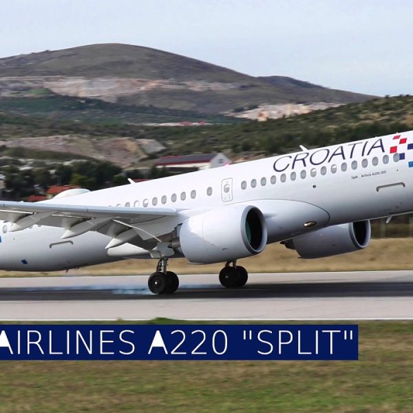 Slijetanje drugog Airbusa A220-300 “Split” uz JAK VJETAR