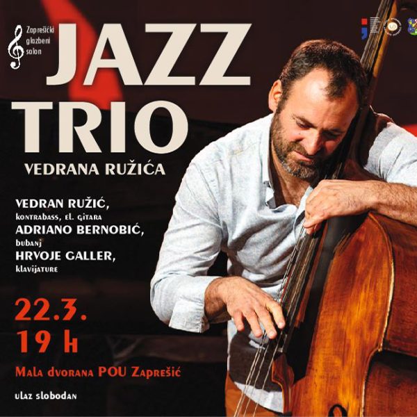 Jazz trio Vedrana Ružića u POUZ, 22. ožujka