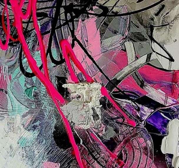 Turbulentni ciklus akrila na dasci Damira Medvešeka