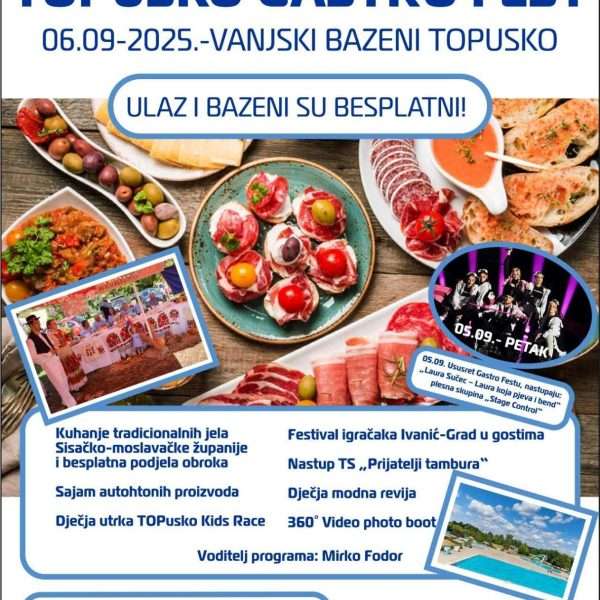 Topusko Gastro Fest, u subotu 6. rujna