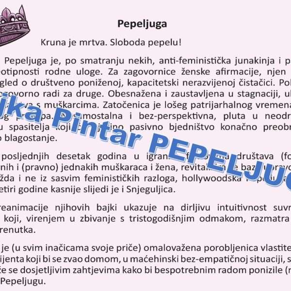 Pepeljuga – Željka Pintar razmatra bajku suvremene princeze