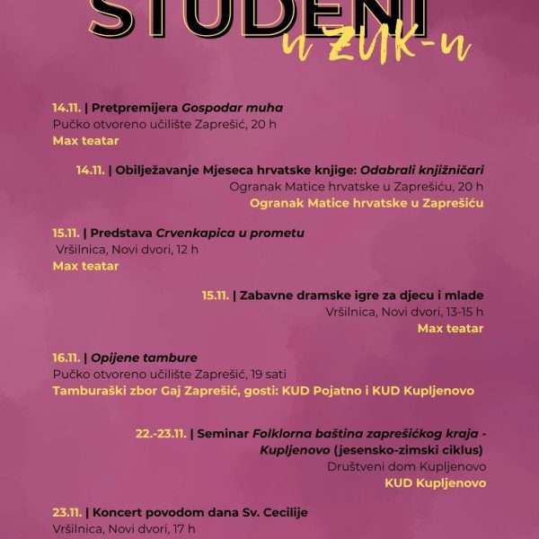 Studeni u ZUK-u – kultura koja grije!