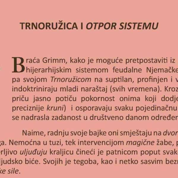 Željka Pintar: Trnoružica i otpor sistemu