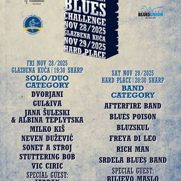 Znaju se natjecatelji 17th Croatian Blues Challengea!