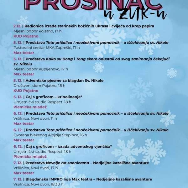 Prosinac u ZUK-u – Advent kroz kulturu!