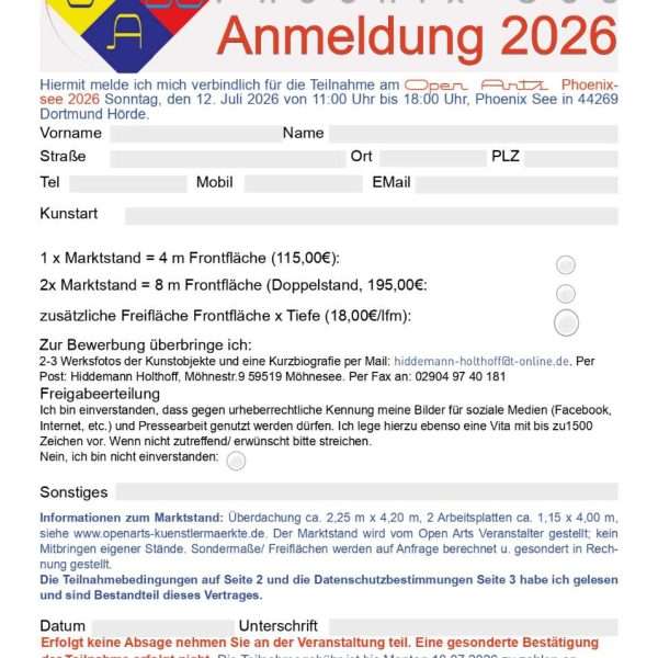 Poziv za prijave za Dortmund OpenArts Phoenixsee 13. izdanje