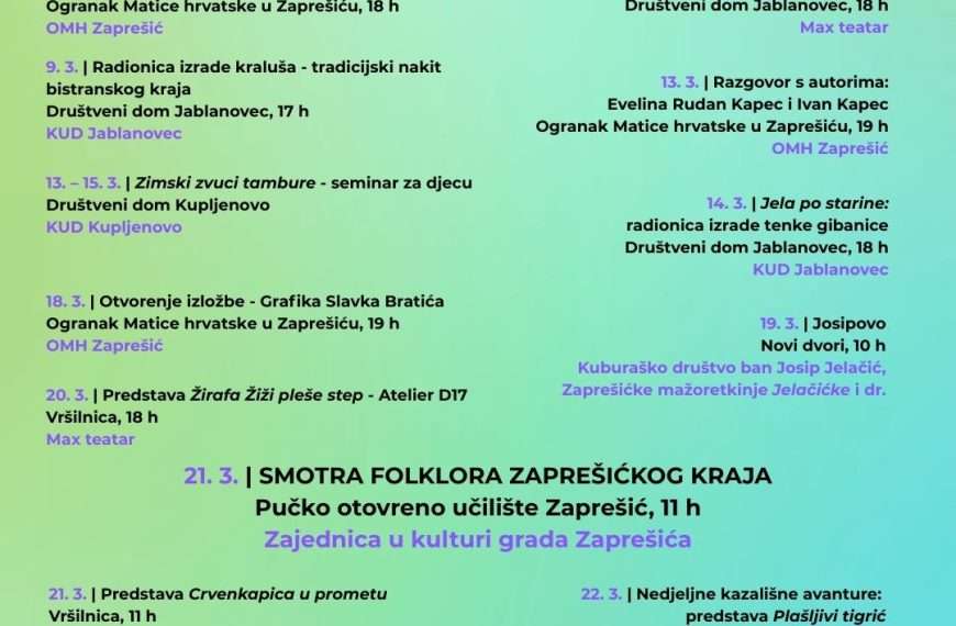 Ožujak u ZUK-u – ususret proljeću!